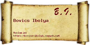 Bovics Ibolya névjegykártya